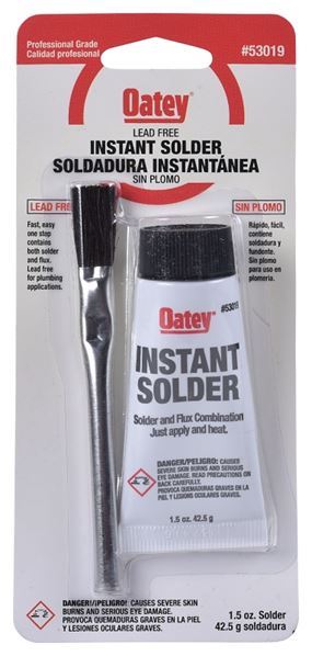 Oatey 53019 Instant Solder, 1-1/2 oz, Paste, Gray, 420 to 455 deg F Melting Point