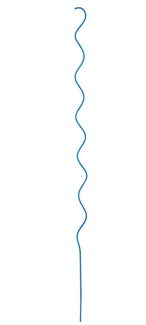 MAT Holding 901267BL6 Twisted Garden Stake, 60 in L, Steel, Blue, Powder-Coated, Pack of 6