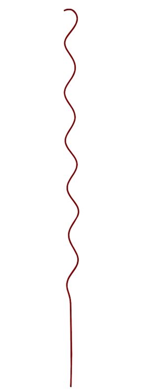 MAT Holding 901267RD6 Twisted Garden Stake, 60 in L, Steel, Red, Powder-Coated, Pack of 6