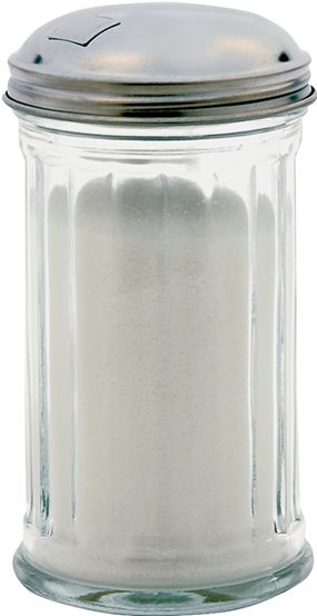 Oneida 97286 Sugar Dispenser, 12 oz Capacity, Glass/Stainless Steel, Clear