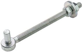 National Hardware N130-617 Full Threaded Bolt Hook, 8 in L, Steel, Zinc-Plated