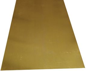 K & S 250 Decorative Metal Sheet, 35 ga Thick Material, 4 in W, 10 in L, Brass, Pack of 6