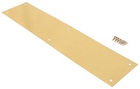 ProSource 32238BBB-PS Push Plate, Aluminum, Brass, 15 in L, 3-1/2 in W, 0.8 mm Thick