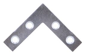ProSource FC-Z015-01 Corner Brace, 1-1/2 in L, 1-1/2 in W, 1.5 mm Thick, Steel, Silver, Zinc