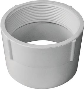 Canplas 192894 Pipe Adapter, 4 in, FNPT x Hub, PVC, White