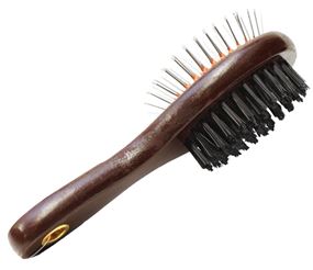 Aloe Care 00550 Pin and Bristle Brush, 2-in-1, Wood