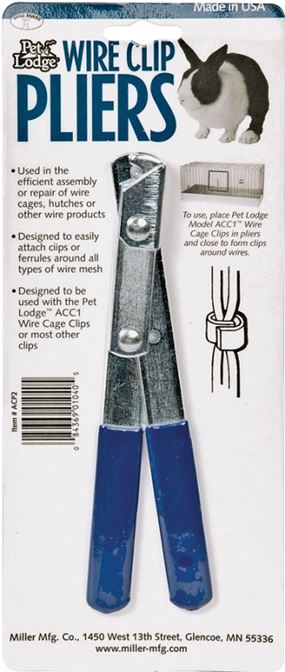 Miller ACP2 Wire Clip Plier, Ferrule, Metal/Plastic, For: ACC1 and ACC120 Pet Lodge Wire Cage Clips