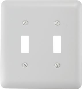 Amerelle 935TTW Wallplate, 5 in L, 4-5/8 in W, 2 -Gang, Steel, White