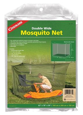 Coghlan's 9765 Mosquito Net, Double Wide, Polyester, Olive Green, For: 2 Cots or Sleeping Bags