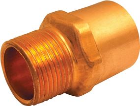 Elkhart Products 104R Series 30336 Reducing Pipe Adapter, 3/4 x 1 in, Sweat x MNPT, Copper