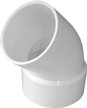 IPEX 414193BC Sewer Pipe Elbow, 3 in, Spigot x Hub, 45 deg Angle, PVC, White