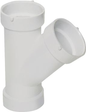 Canplas 192302L Pipe Wye, 2 in, Hub, PVC, White, SCH 40 Schedule