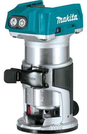 Makita XTR01Z Compact Router, 18 V, 10,000 to 30,000 rpm Spindle