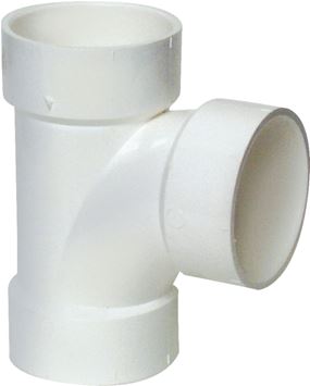 Canplas 192153 Sanitary Pipe Tee, 3 in, Hub, PVC, White