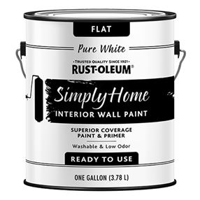 RUST-OLEUM Simply Home 332119 Wall Paint, Flat, Pure White, 1 gal