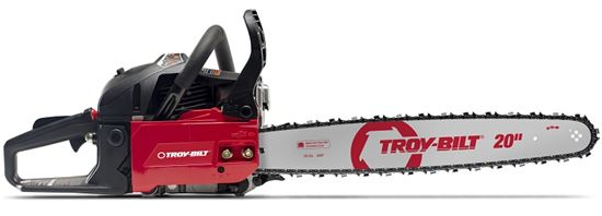 Troy-Bilt 41AY46CS766 Chainsaw, Gas, 46 cc Engine Displacement, 2-Stroke Engine, 20 in L Bar, 0.325 in Pitch - VORG3048618