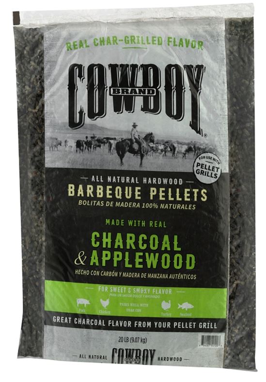 Cowboy 54120 Barbeque Pellet, 18 in L, Wood, 20 lb Bag - VORG0360099