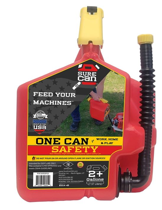 SUREcan SUR2SFG2 Safety Can, 2.2 gal Capacity, HDPE, Red - VORG7450992