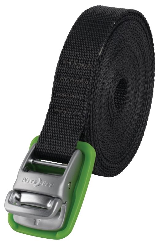 Nite Ize CJWR18-09-R6 Tie-Down Strap, 1 in W, 18 ft L, Polypropylene, Black/Lime, 700 lb