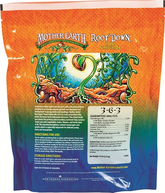 Mother Earth Root Down HGC733957 Plant Starter Mix, 4.4 lb Bag - VORG5665534