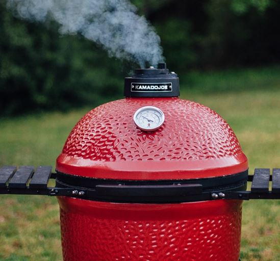 Kamado Joe KJ23RH Charcoal Grill, 245 sq-in Primary Cooking Surface, Red, Side Shelf Included: Yes - VORG7367477