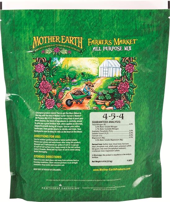 Mother Earth HGC733953 All-Purpose Mix, 4.4 lb Case, Granular, 4-5-4 N-P-K Ratio - VORG3703030