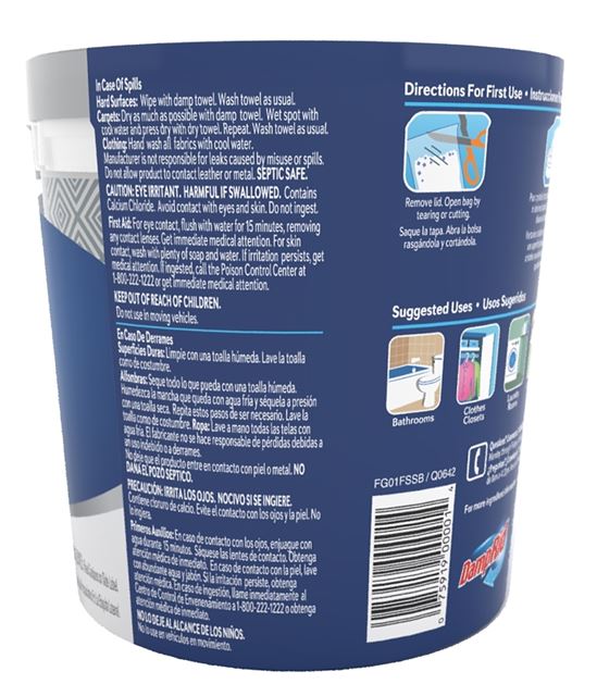 DampRid FG01FSSB Refillable Moisture Absorber, 11 oz Tub, Solid, Fresh - VORG3667219