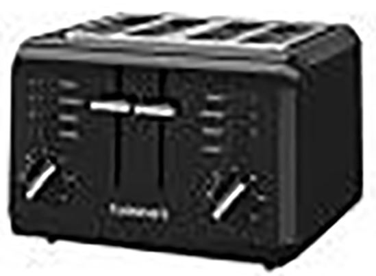 Cuisinart CPT-142BK Toaster, 4-Slice, 7, Button, Dial, Lever Control, Plastic/Stainless Steel, Black - VORG3569316