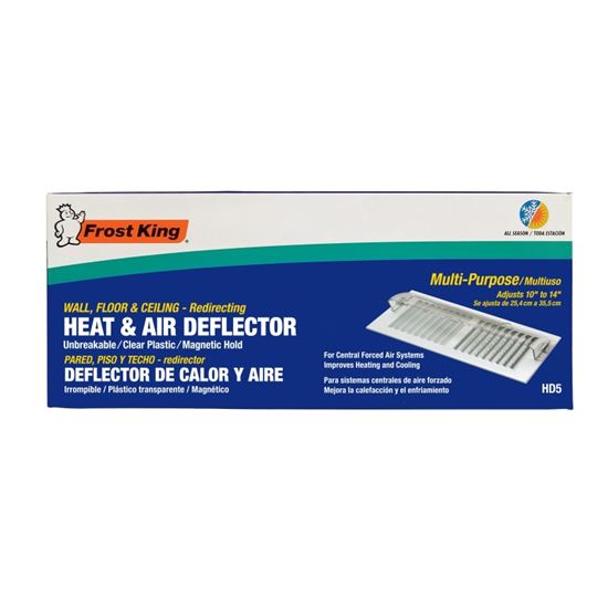 Frost King HD5 Heat and Air Deflector, 10 to 14 in L, 9-3/8 in W, Plastic, Clear - VORG1887728