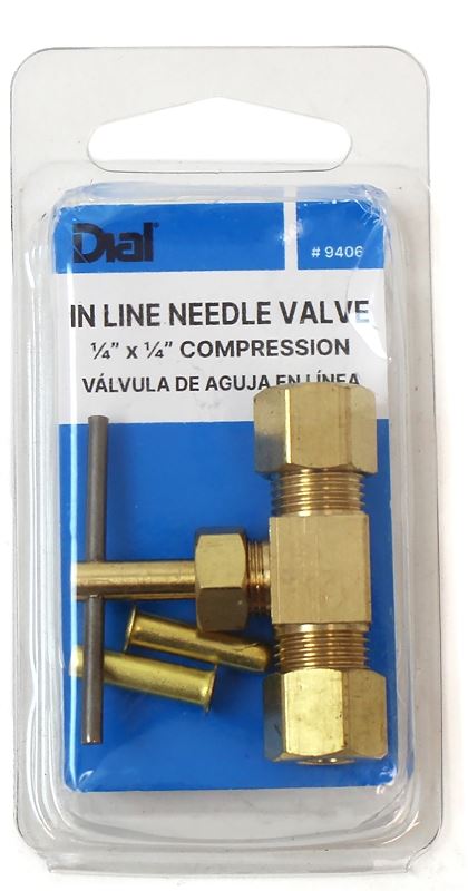 Dial 9406 Compression Needle Valve, Straight, Brass, For: Evaporative Cooler Purge Systems - VORG0749713