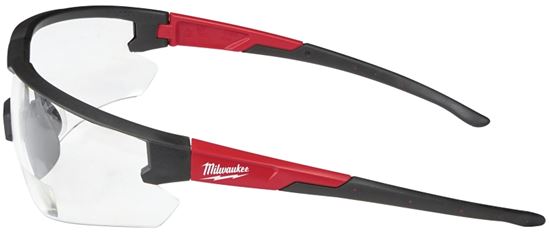 Milwaukee 48-73-2204 Safety Glasses, Unisex, Anti-Scratch Lens, Polycarbonate Lens, Plastic Frame, Black/Red Frame, 1/PK - VORG7422827