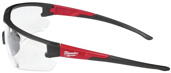 Milwaukee 48-73-2202 Safety Glasses, Unisex, Anti-Scratch Lens, Polycarbonate Lens, Plastic Frame, Black/Red Frame - VORG7422819