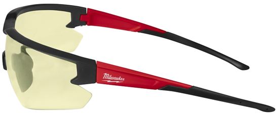 Milwaukee 48-73-2100 Safety Glasses, Unisex, Anti-Scratch Lens, Polycarbonate Lens, Plastic Frame, Black/Red Frame - VORG7422793