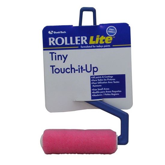 RollerLite Tiny Touch-It-Up 3RL-MT025 Mini Roller Assembly, 1/4 in Nap, Dralon Cover, Plastic Handle, 3 in L Roller - VORG4339982