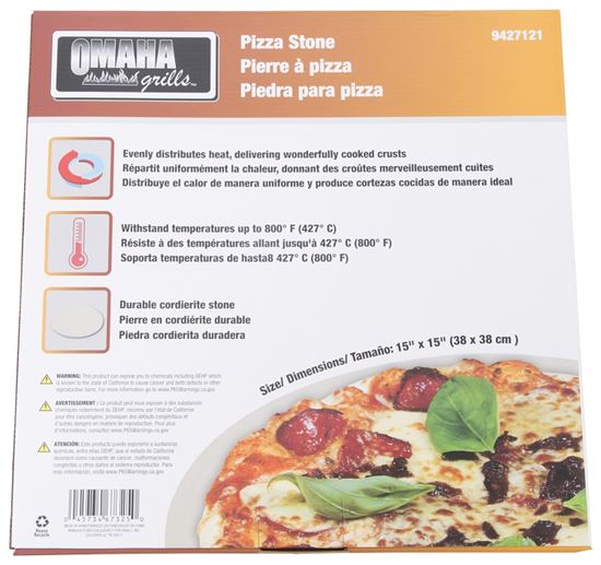 Omaha BBQ-37239 Pizza Stone, 15 in L, Cordierite, Beige, Pack of 4 - VORG9427121