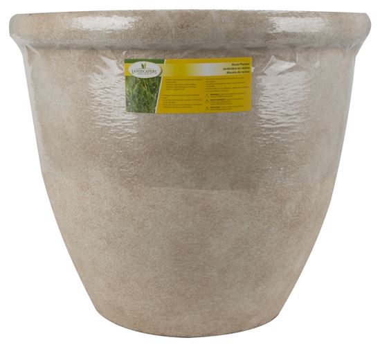 Landscapers Select PT-S010-C Planter, 17-3/4 in Dia, 15 in H, Round, Resin, Stone, Stone, Pack of 6 - VORG8928616