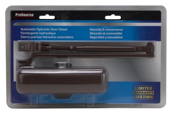 ProSource C102-BH-SA-BRN Door Closer, Automatic, Aluminum, Brown, 100 lb, 150 x 19 mm Mounting Hole Distance - VORG6110399