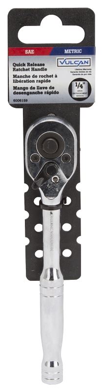 Vulcan TR0014 Quick Release Ratchet Handle, 5-3/4 in OAL, Chrome - VORG6006159