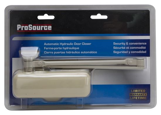 ProSource C101-BH-SA-IV Door Closer, Non-Handed Hand, Automatic, Aluminum, Ivory, 85 lb - VORG6067961