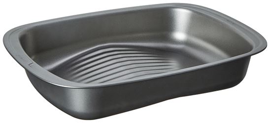 Goodcook 04116 Quick Baste Roast Pan, 25 lb Capacity, Gray, 19.7 in L, 14.8 in W, 15.95 in H, Dishwasher Safe: Yes - VORG7344666