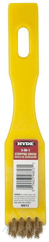 Hyde 46813 Paint Stripping Wire Brush, 0.64 mm L Trim, Brass/Nylon Bristle - VORG0349647