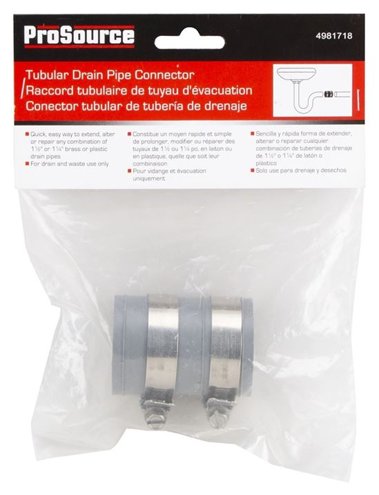 ProSource TC-150 Drain Connector, 1-1/4 x 1-1/2 in, Brass or Plastic Drain Pipes, PVC, Gray - VORG4981718