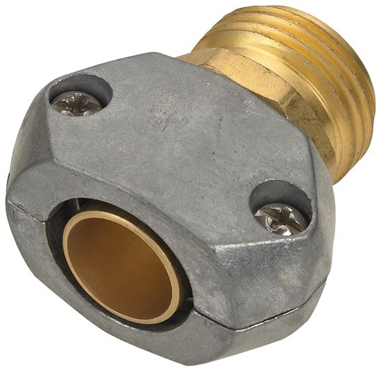 Landscapers Select GC534 Hose Coupling, 5/8 to 3/4 in, Male, Brass and zinc, Brass and silver