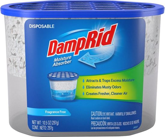 DampRid FG100 Fragrance-Free Disposable Moisture Absorber, 10.5 oz Tub, Solid