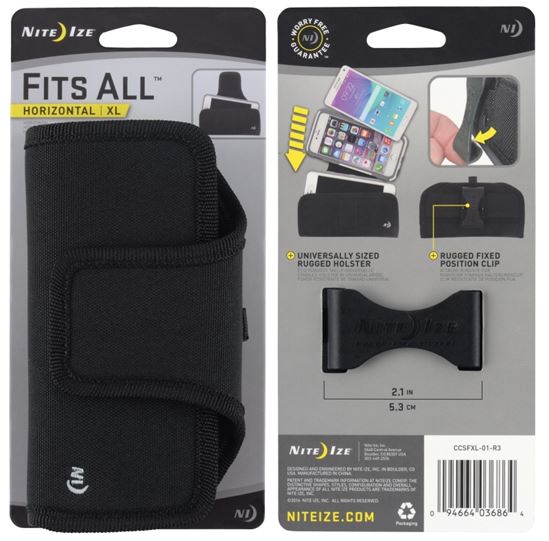 Nite Ize Fits All CCSFXL-01-R3 Cell Phone Case, Polyester, Black - VORG1191964