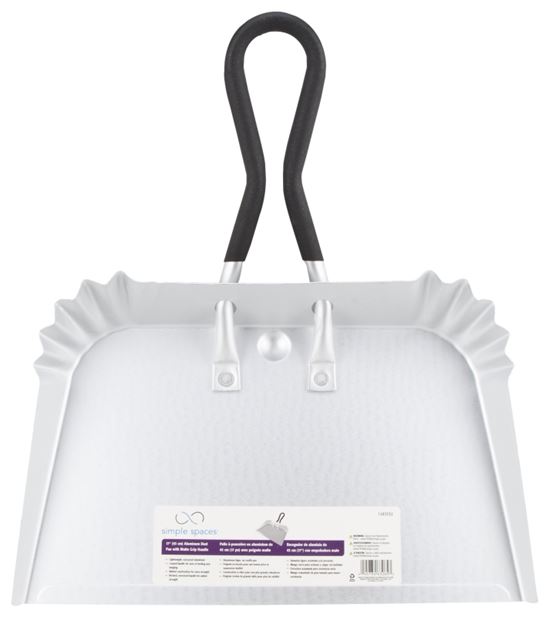 Simple Spaces DL-5010 Dustpan, 17-3/4 in L, 17 in W, Aluminum, Silver, Anodizing - VORG1283332