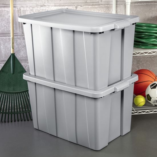 Sterilite 16796A04 Storage Tote, Polyethylene, Cement, 30 in L, 20 in W, 17-1/8 in H - VORG5307806