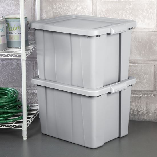 Sterilite 16786A06 Storage Tote, Polyethylene, Cement, 23-7/8 in L, 18-1/8 in W, 15-1/4 in H - VORG5307798