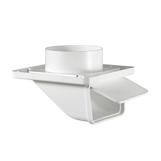 Lambro 143W Under Eave Vent, 5-3/4 in W Hood, 2-1/4 in H Hood, 4 in Duct, Plastic Hood - VORG9261165