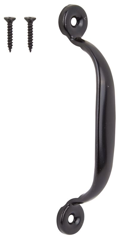 ProSource 20914PKB-PS Door Pull, 3/4 in W, 4-3/4 in D, 1-3/16 in H, Steel, Black